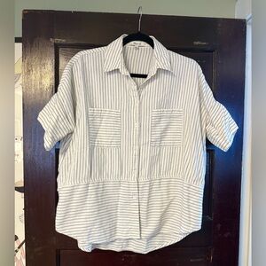 Madewell Courier Flannel short sleeve button up oversized shirt